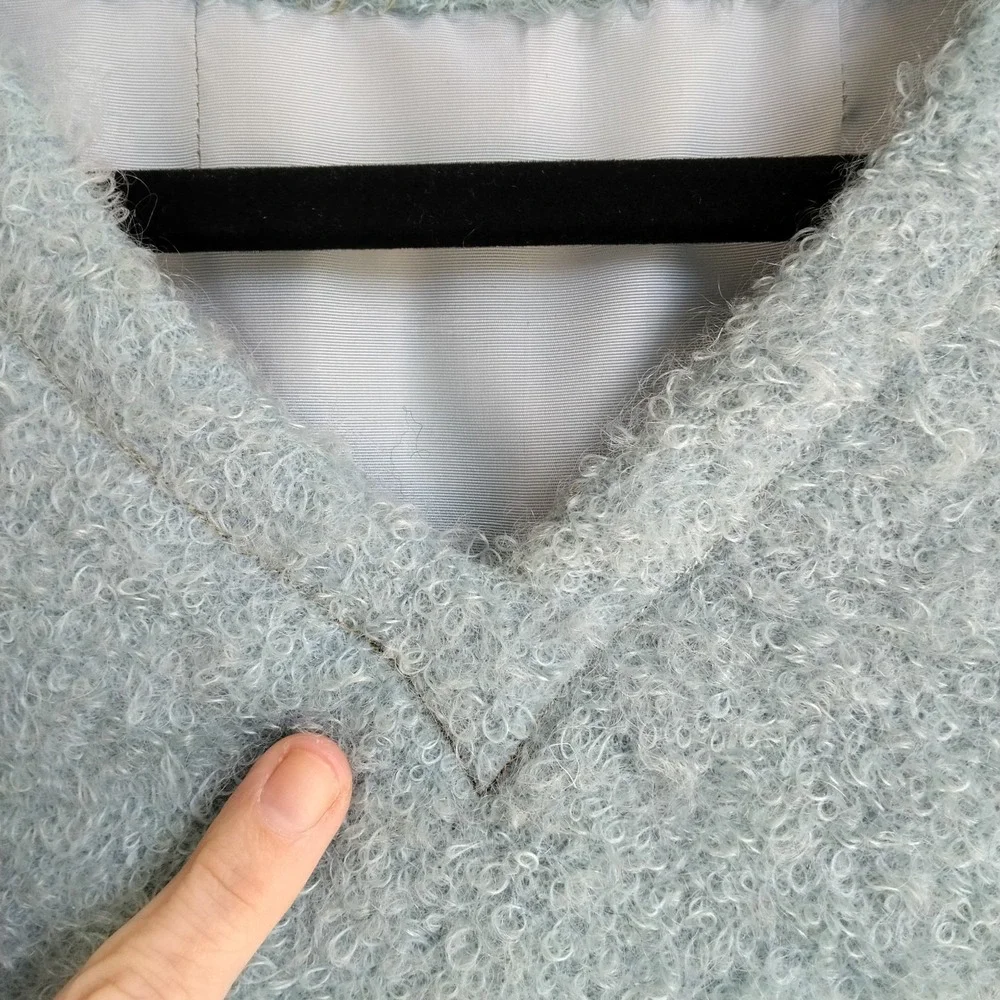 Vintage 1950s Skirt Set XS Handmade Fuzzy Light‎ Blue Pastel Jackie O Chic